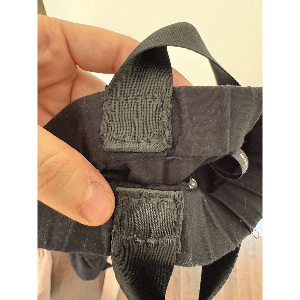 Laundry By Design Cotton Black Mini Dress S Empire Waist Ruffle Pleat Pocket Zip - Picture 8 of 11